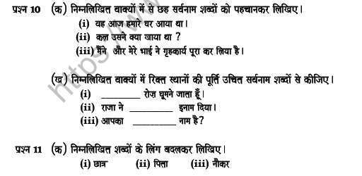 cbse class 5 hindi question paper set q solved